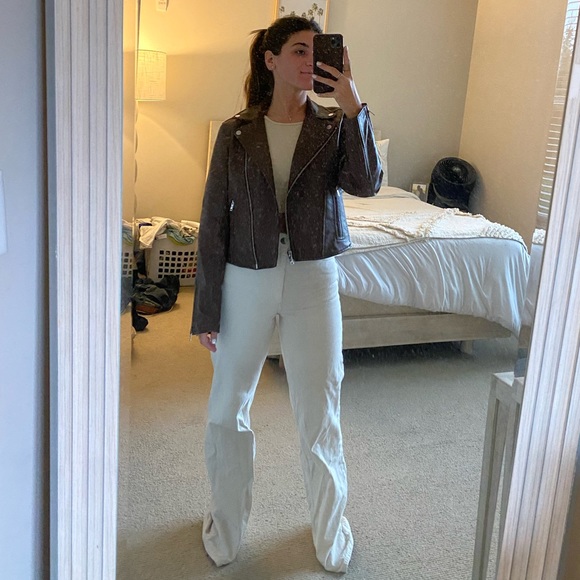 Abercrombie brown leather jacket - Picture 1 of 1